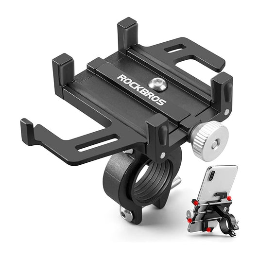 Aluminum alloy bicycle handlebar phone holder - black - Carlat