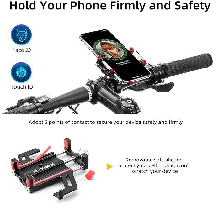 Aluminum alloy bicycle handlebar phone holder - black - Carlat