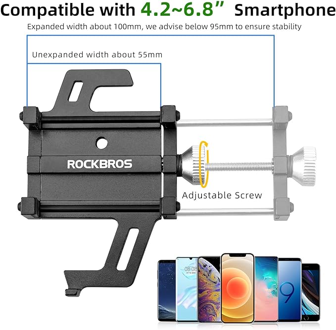 Aluminum alloy bicycle handlebar phone holder - black - Carlat