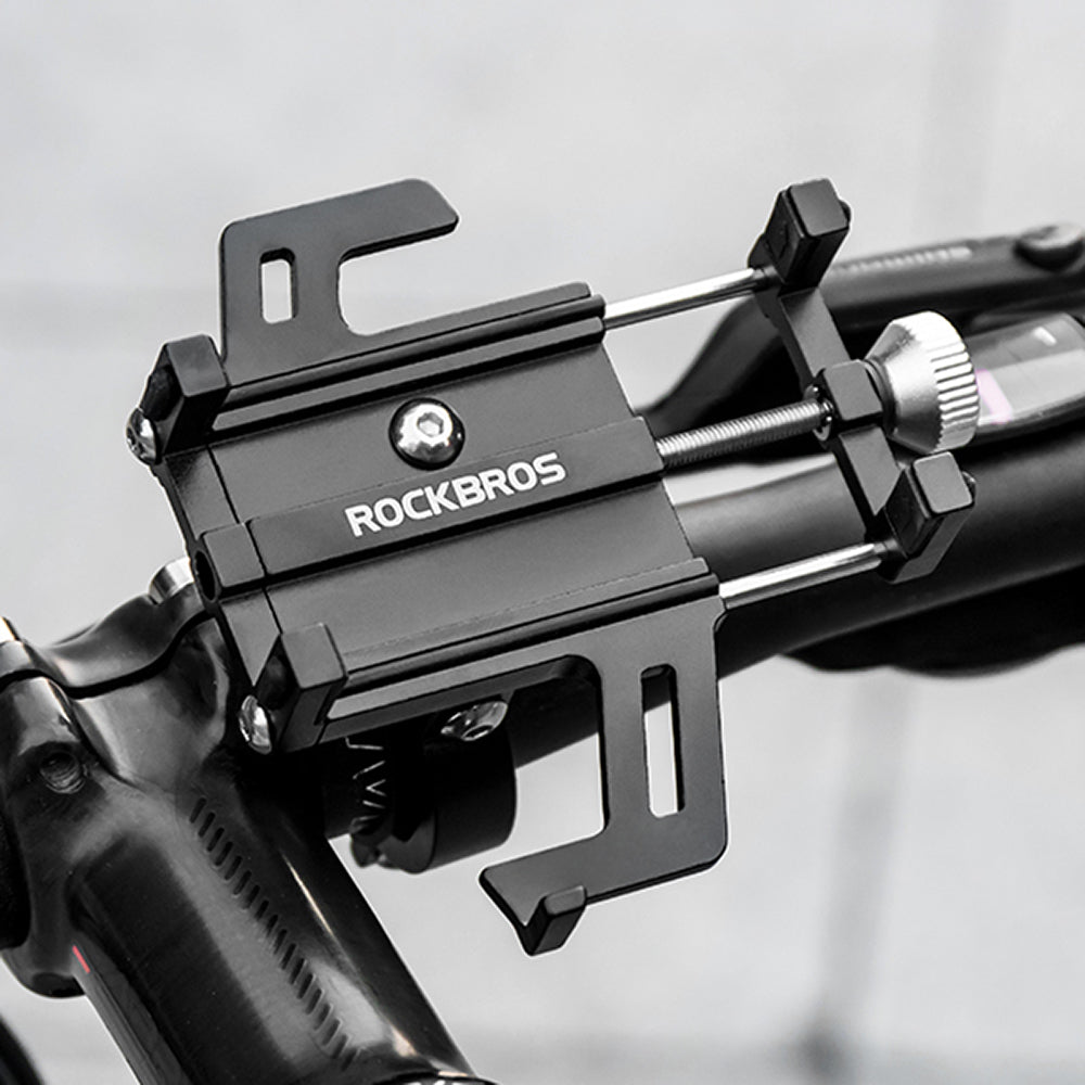 Aluminum alloy bicycle handlebar phone holder - black - Carlat
