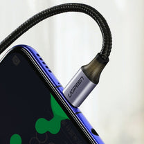Angled USB-C Power Delivery cable 60W 20V 3A 1m black and gray - Carlat