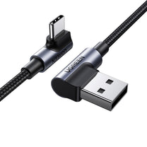 Angled USB-C - USB 2.0 cable 480Mb/s 3A 3m black - Carlat