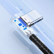 Angled USB-C - USB 2.0 cable 480Mb/s 3A 3m black - Carlat