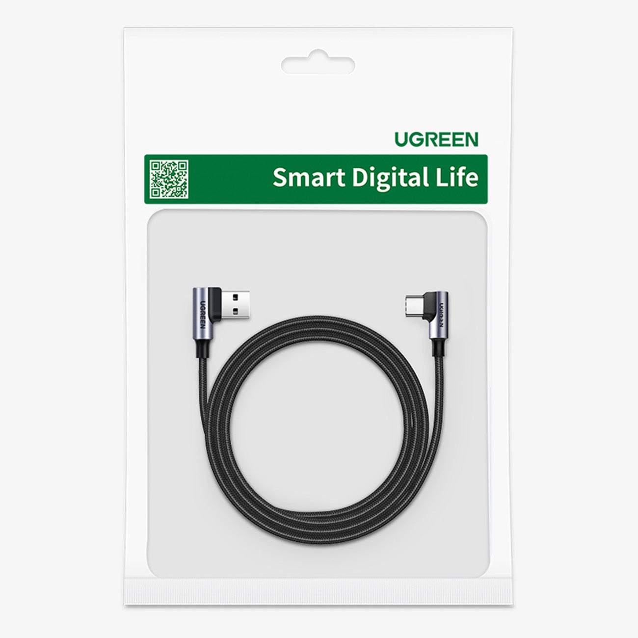 Angled USB-C - USB 2.0 cable 480Mb/s 3A 3m black - Carlat
