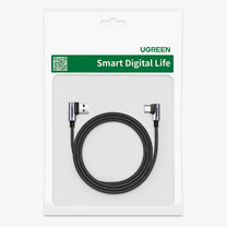 Angled USB-C - USB 2.0 cable 480Mb/s 3A 3m black - Carlat