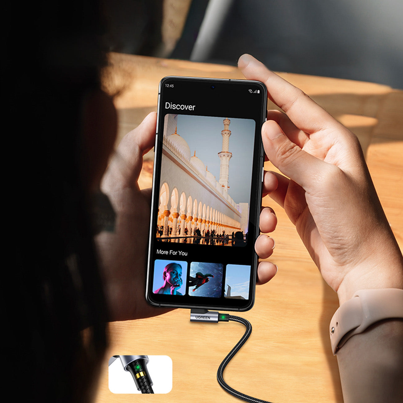 Angled USB-C - USB 2.0 cable 480Mb/s 3A 3m black - Carlat