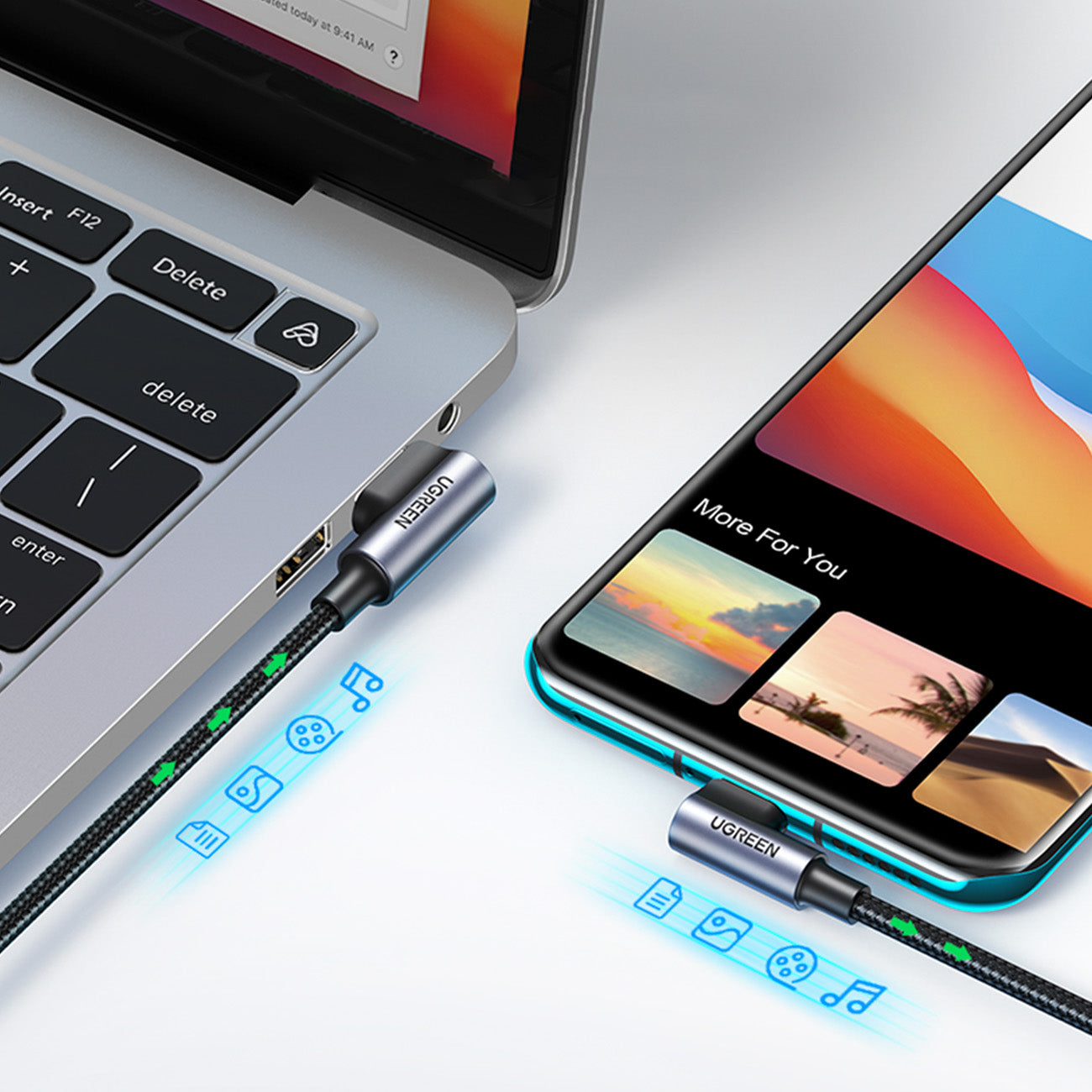 Angled USB-C - USB 2.0 cable 480Mb/s 3A 3m black - Carlat