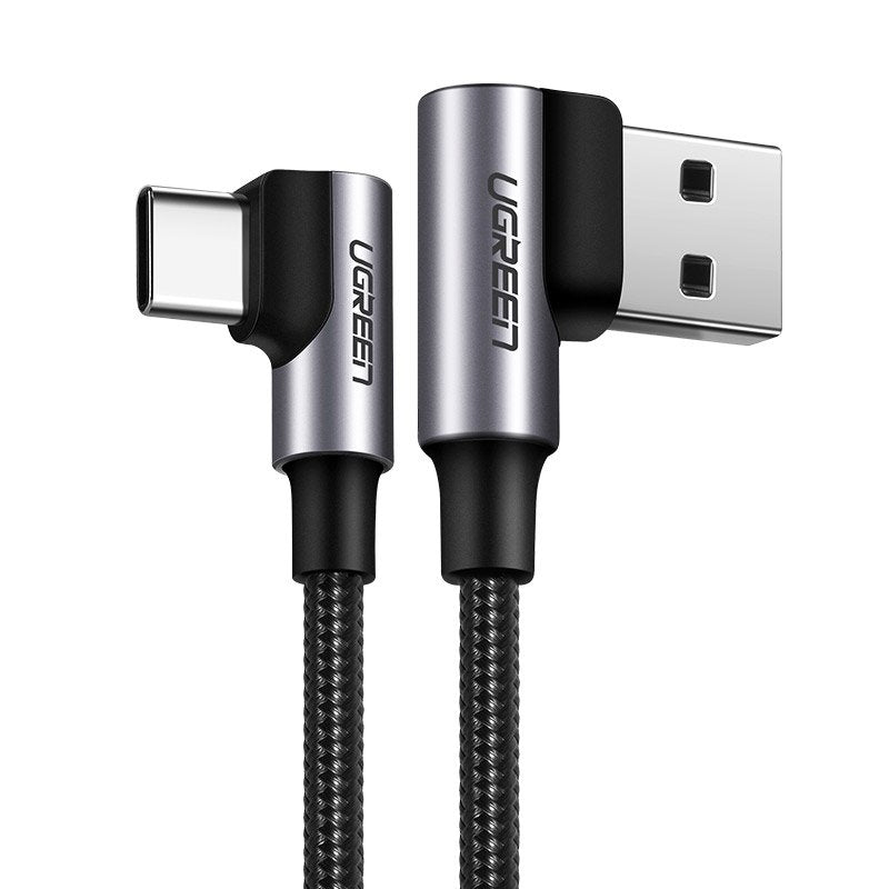 Angled USB - USB-C QC 3.0 cable 3A 1m gray - Carlat