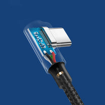 Angled USB - USB-C QC 3.0 cable 3A 1m gray - Carlat
