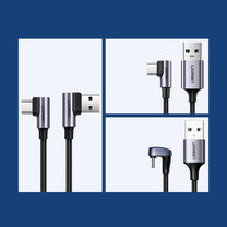 Angled USB - USB-C QC 3.0 cable 3A 1m gray - Carlat