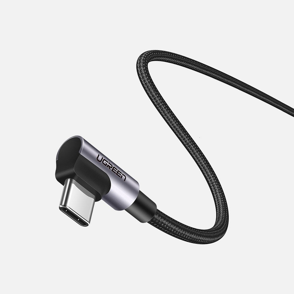 Angular cable with USB-C side plug on USB-C Quick Charge 1m - grey - Carlat