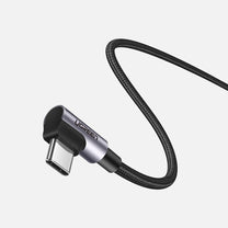 Angular cable with USB-C side plug on USB-C Quick Charge 1m - grey - Carlat