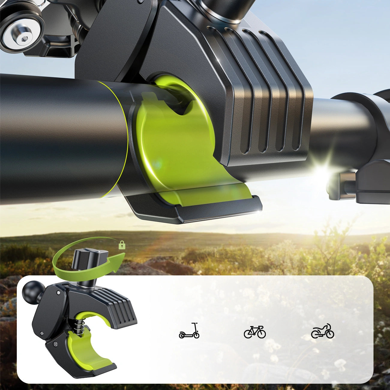 Anti-vibration clamp bicycle holder for a phone on the handlebar - black - Carlat