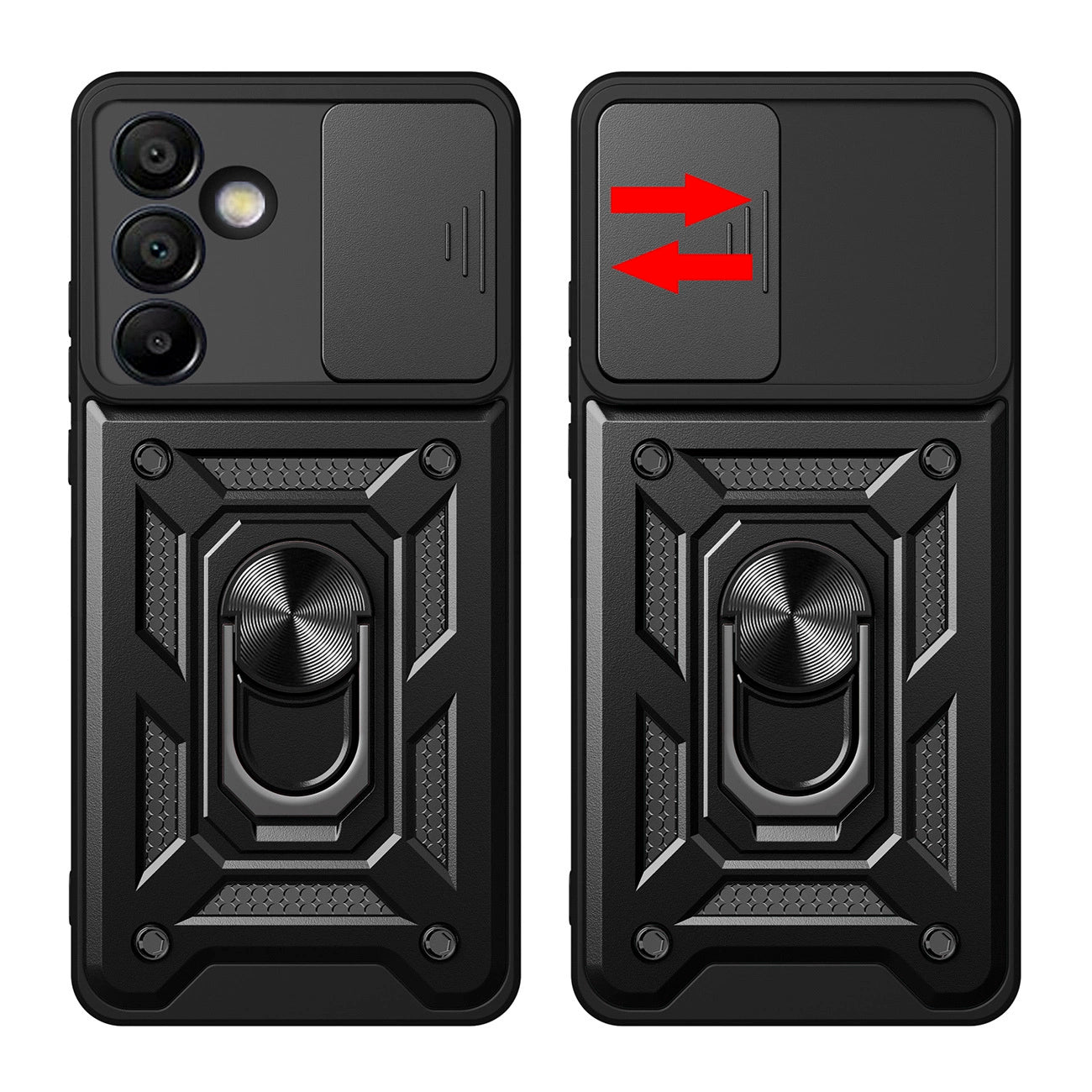 Armored case for Samsung Galaxy A56 with Hybrid Armor Camshield camera cover stand - black - Carlat