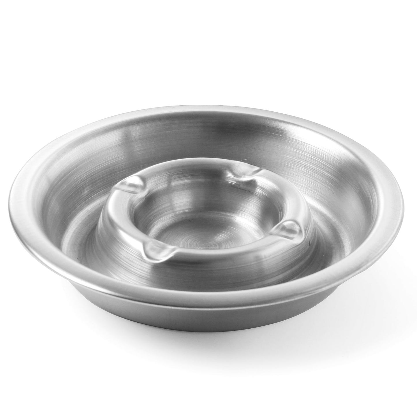 Ashtrays – Ashtray with ash gutter, stainless steel, dia. 140 - Carlat