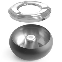 Ashtrays – Ashtray with removable rim, black stainless steel, diameter. - Carlat
