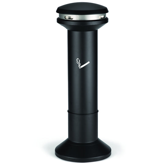 Ashtrays – Free-standing outdoor ashtray, black, with a 15L container - Carlat