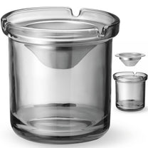 Ashtrays – Glass ashtray with steel insert, dia. 98 x - Carlat