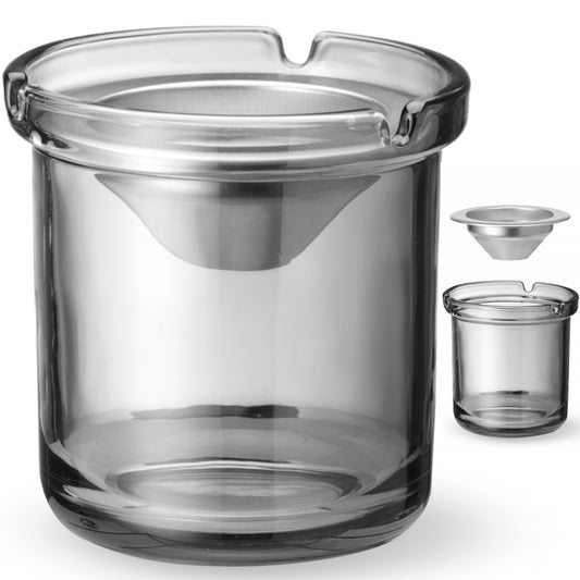 Ashtrays – Glass ashtray with steel insert, dia. 98 x - Carlat