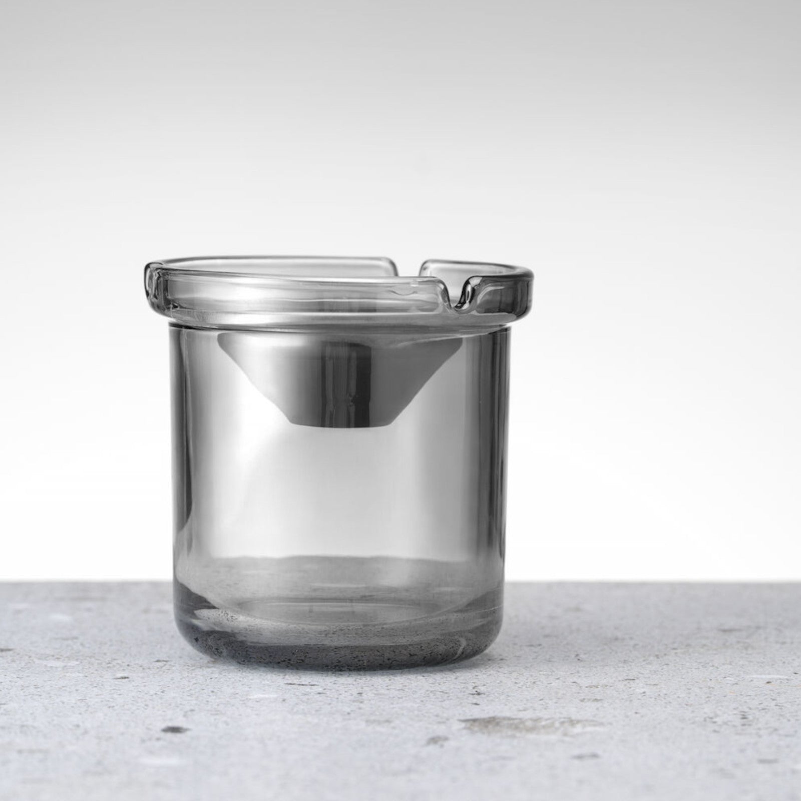 Ashtrays – Glass ashtray with steel insert, dia. 98 x - Carlat