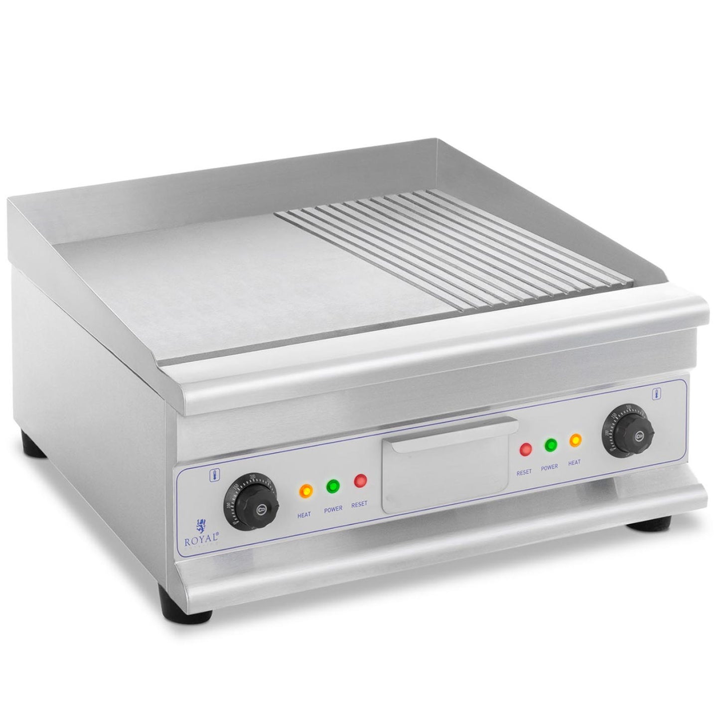 BBQ barbecue plate double smooth ribbed with fat drawer 230 V 2x 3200 W - Carlat