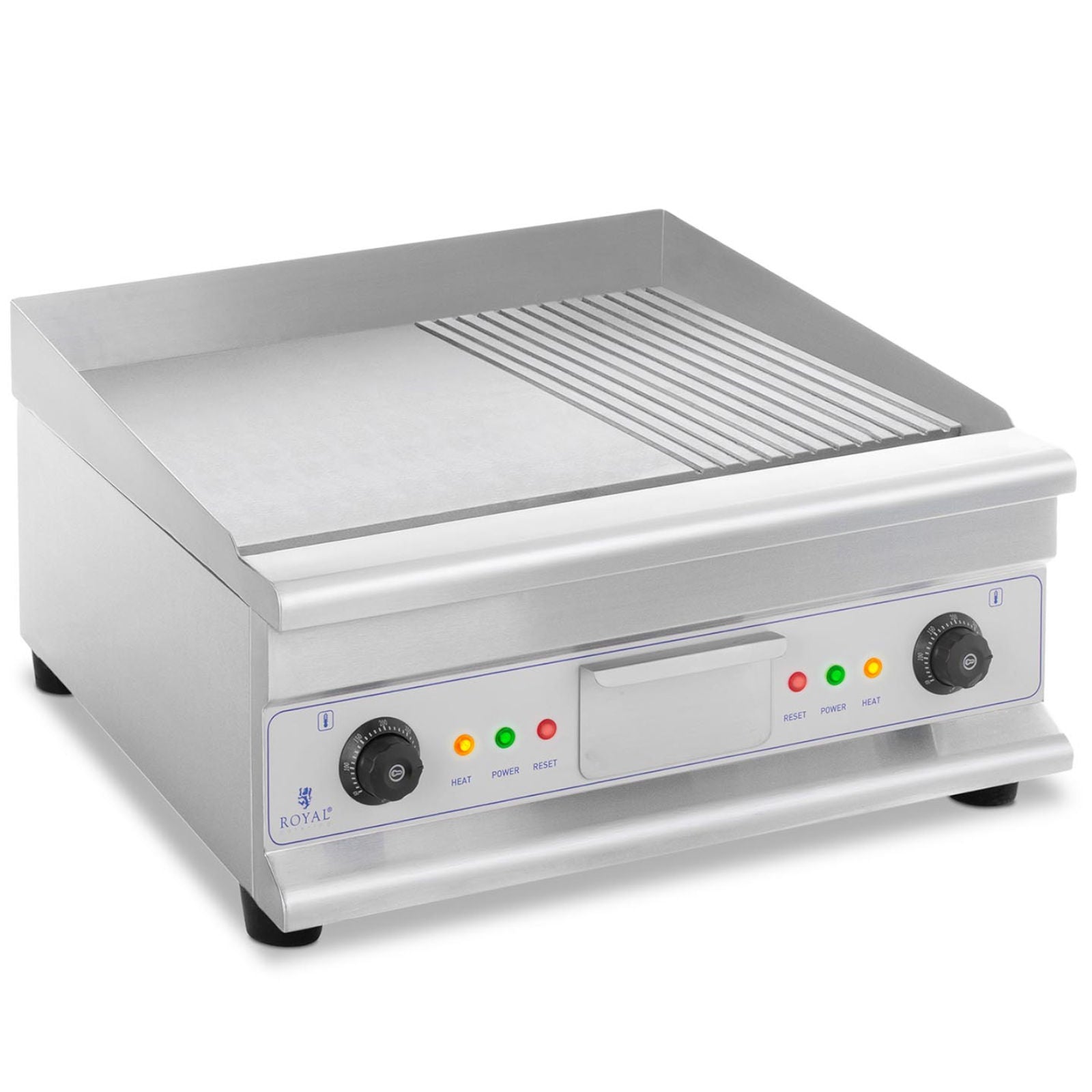 BBQ barbecue plate double smooth ribbed with fat drawer 230 V 2x 3200 W - Carlat