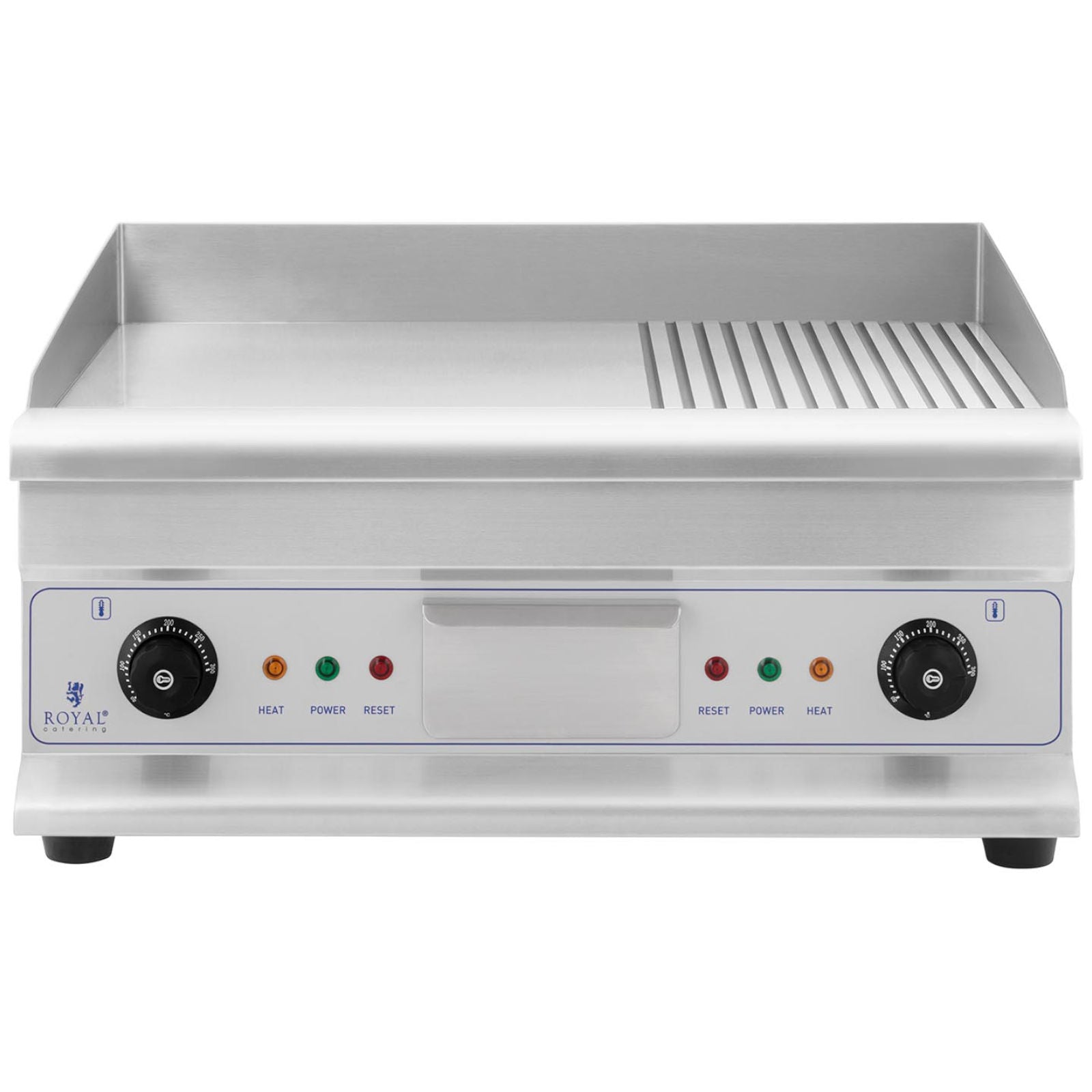 BBQ barbecue plate double smooth ribbed with fat drawer 230 V 2x 3200 W - Carlat