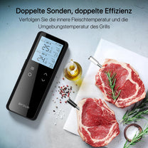 BFOUR Bluetooth & WiFi Meat Thermometer, Wireless Grill Thermometer with 2 Probes 6 Sensors, 100% Waterproof, ±0.1°C Accuracy, Meat Thermometer Wireless for Grill, Oven, Roasting - BF-80 - Carlat