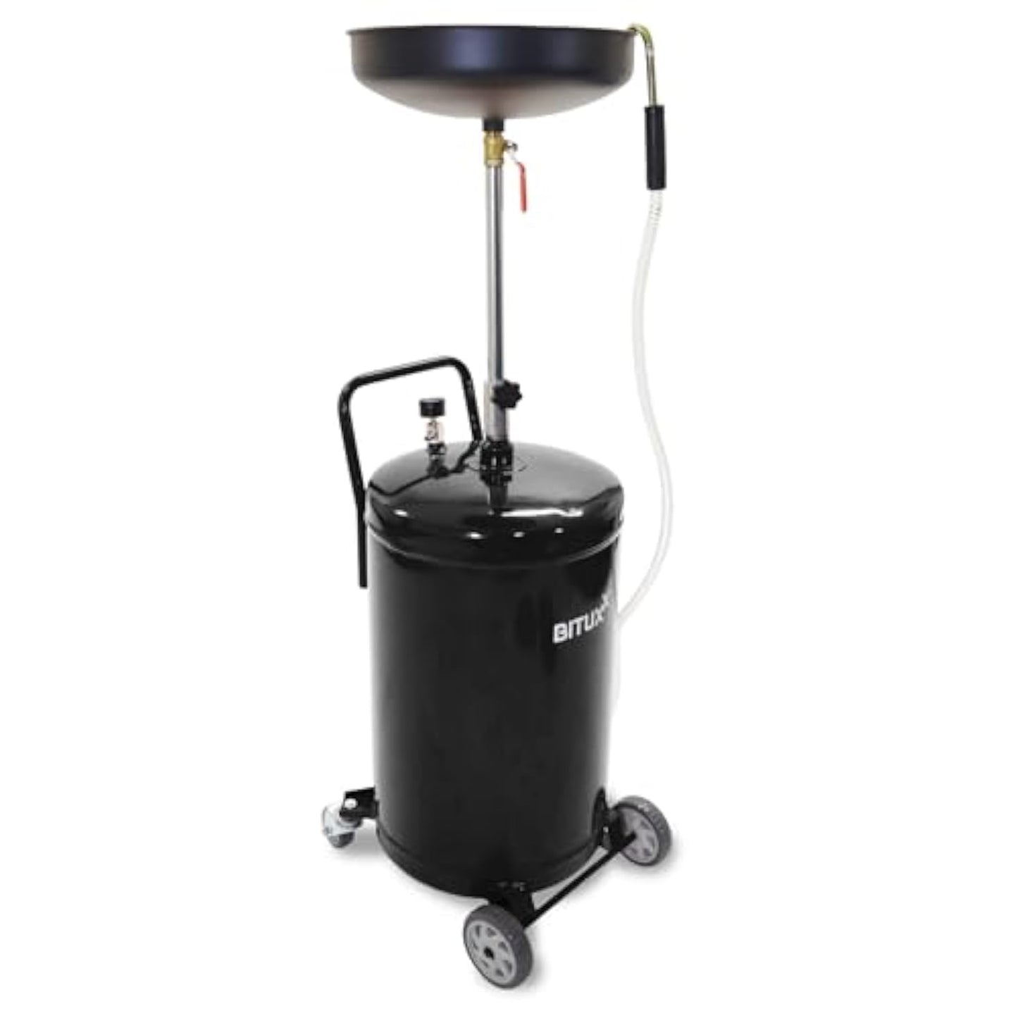 BITUXX Mobile 80 L Oil Catcher Oil Drain Device Oil Catcher Oil Catch Oil Change Compressed Air Emptying 38.5 cm Funnel Black - Carlat