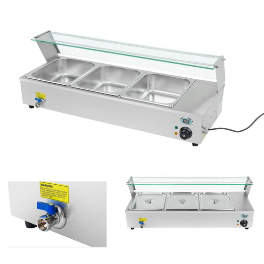 Bain-marie, glazed heating display, heated buffet + 3xGN - Carlat