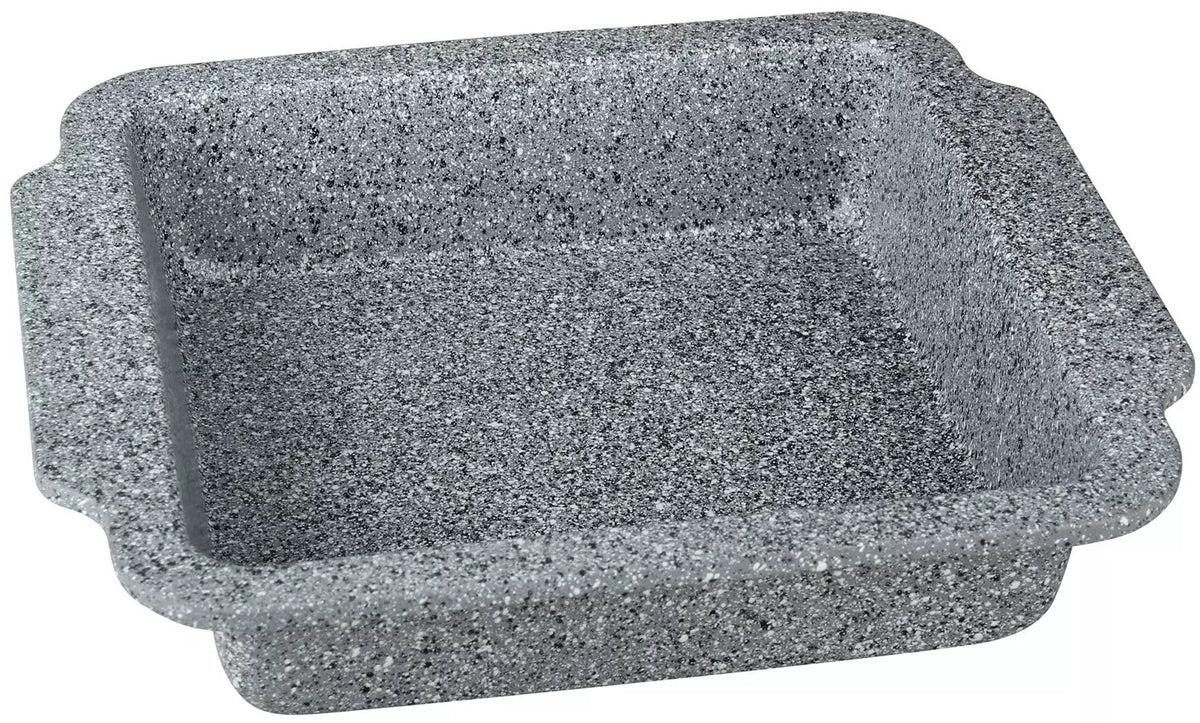 Baking pan, sheet metal, gray marble pattern, 23x23 cm, Klausberg - Carlat