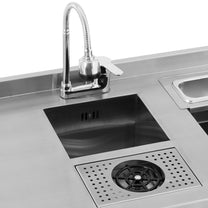 Barman's station bartender table bartender sink with washing machine and ice containers stainless steel - Carlat