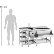 Barman's station bartender table bartender sink with washing machine and ice containers stainless steel - Carlat