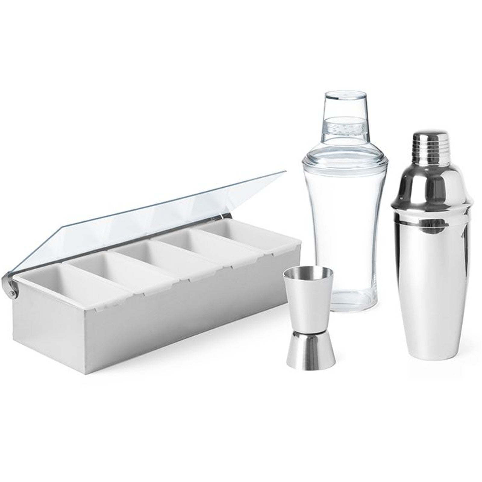 Barware – Bartender's container for drink additives, 5 steel inserts - Carlat