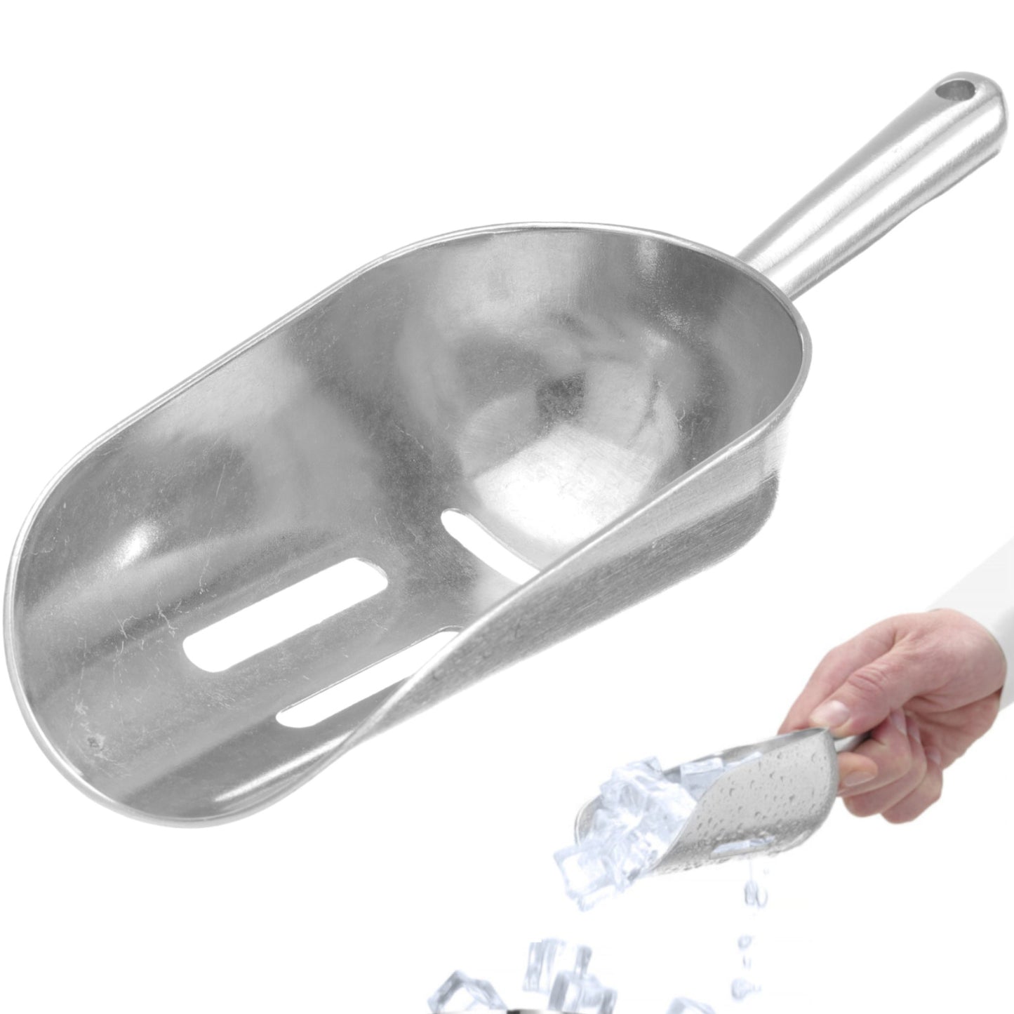 Barware – Bartender's scoop with holes, aluminum, 0.35 l - Carlat