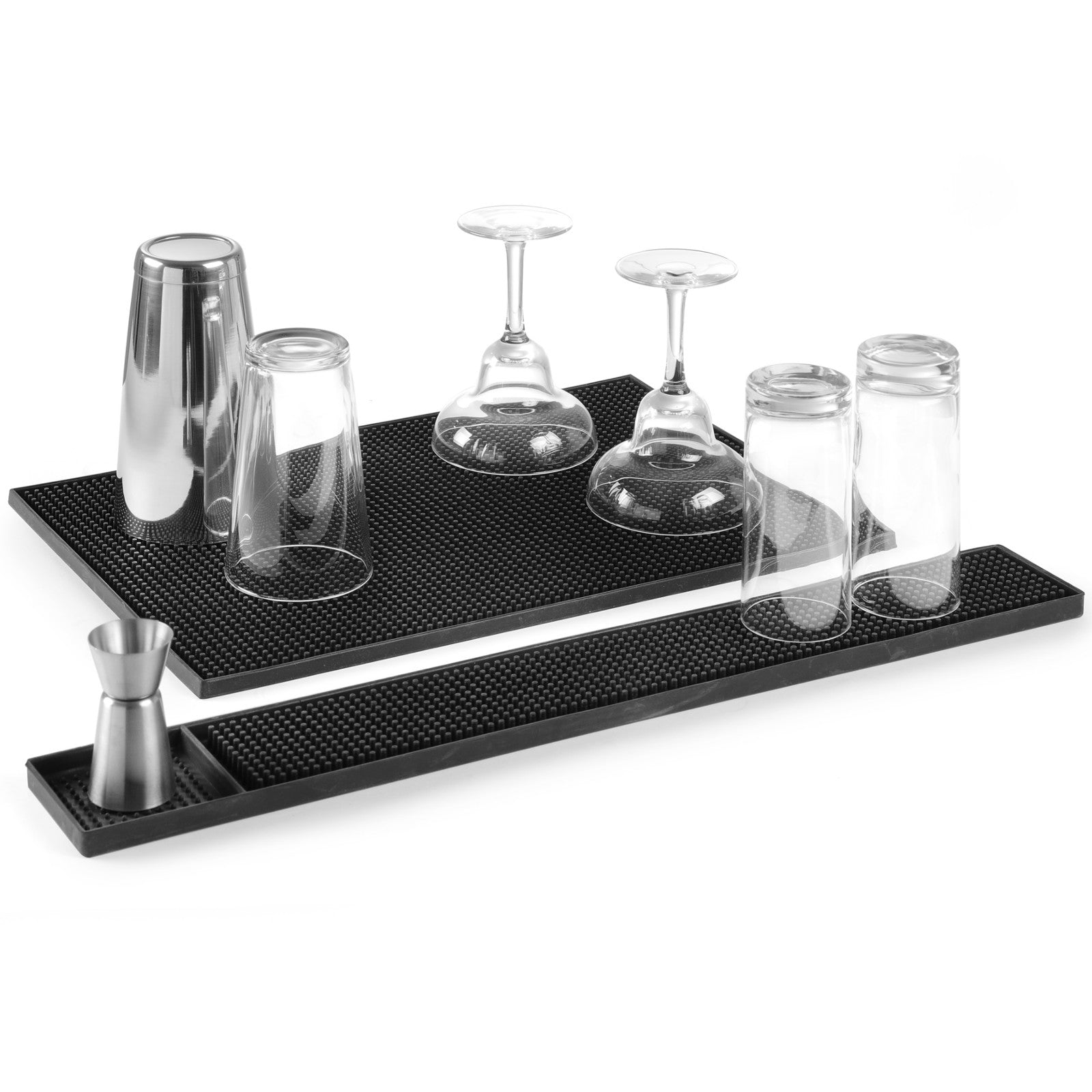 Barware – Rectangular rubber bartender's mat for pokali glasses 300x150x(H)10mm - Carlat