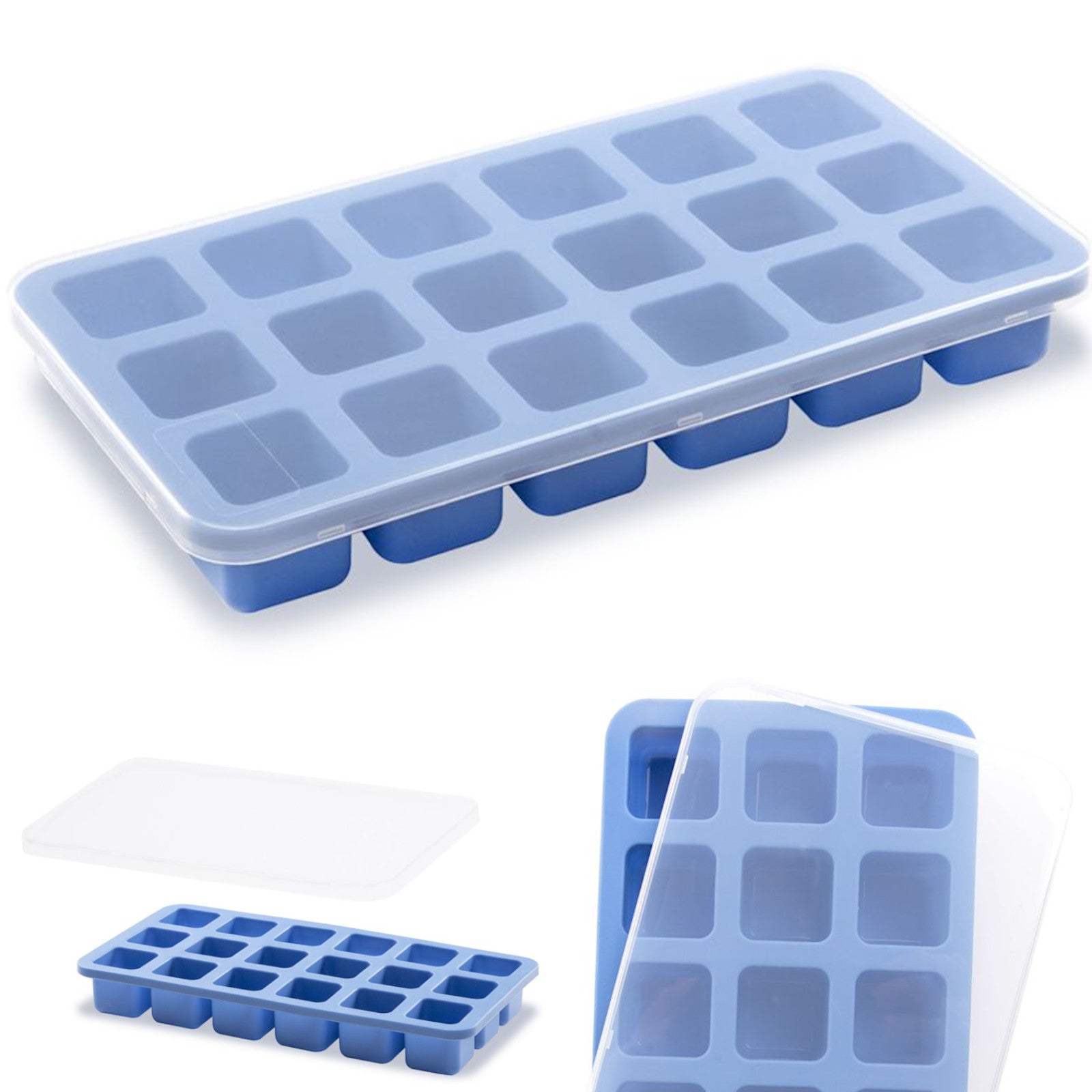 Barware – Silicone ice cube mold with lid 18 x - Carlat