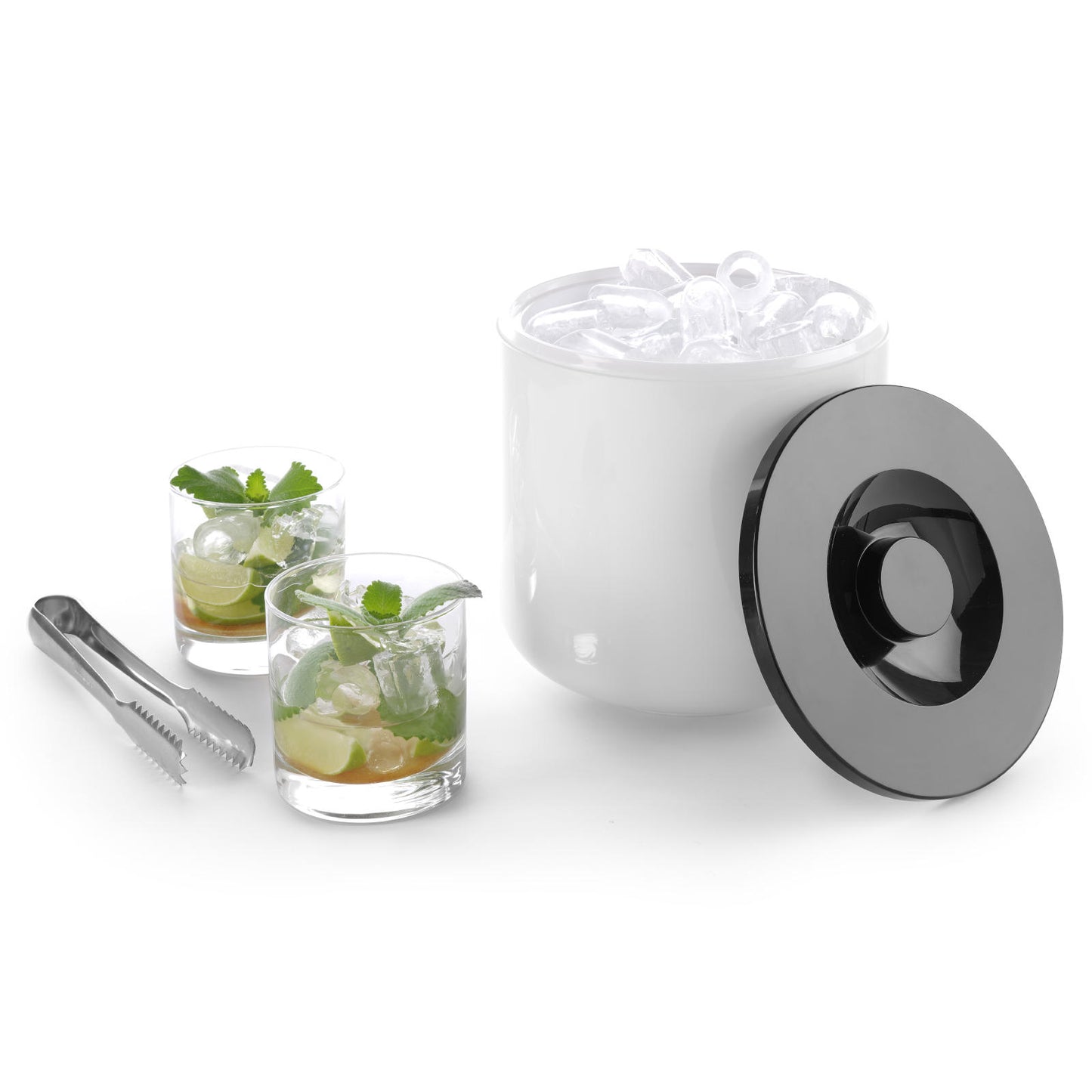 Barware – White ice container with black lid, 10L - Carlat