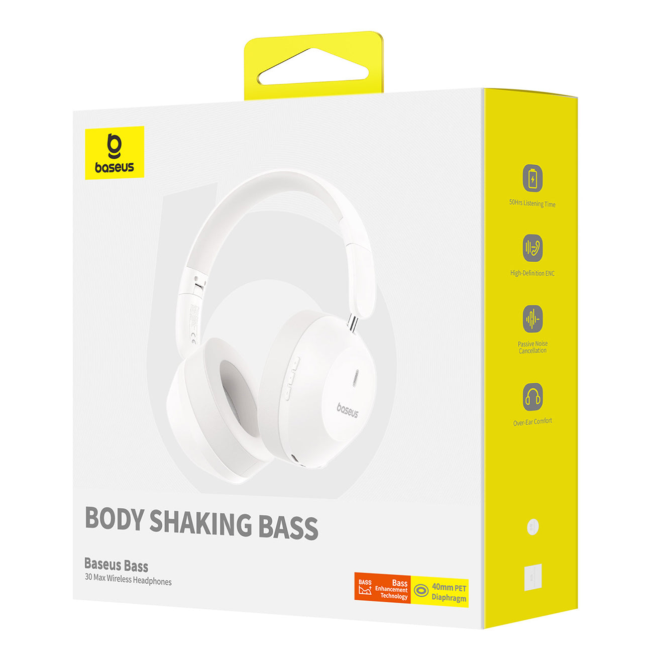 Bass 30 Max Bluetooth 5.3 wireless on-ear headphones - white - Carlat