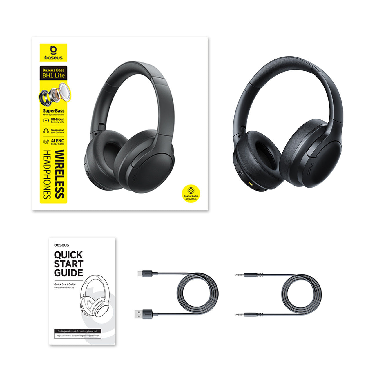 Bass BH1 Bluetooth on-ear wireless headphones - black - Carlat