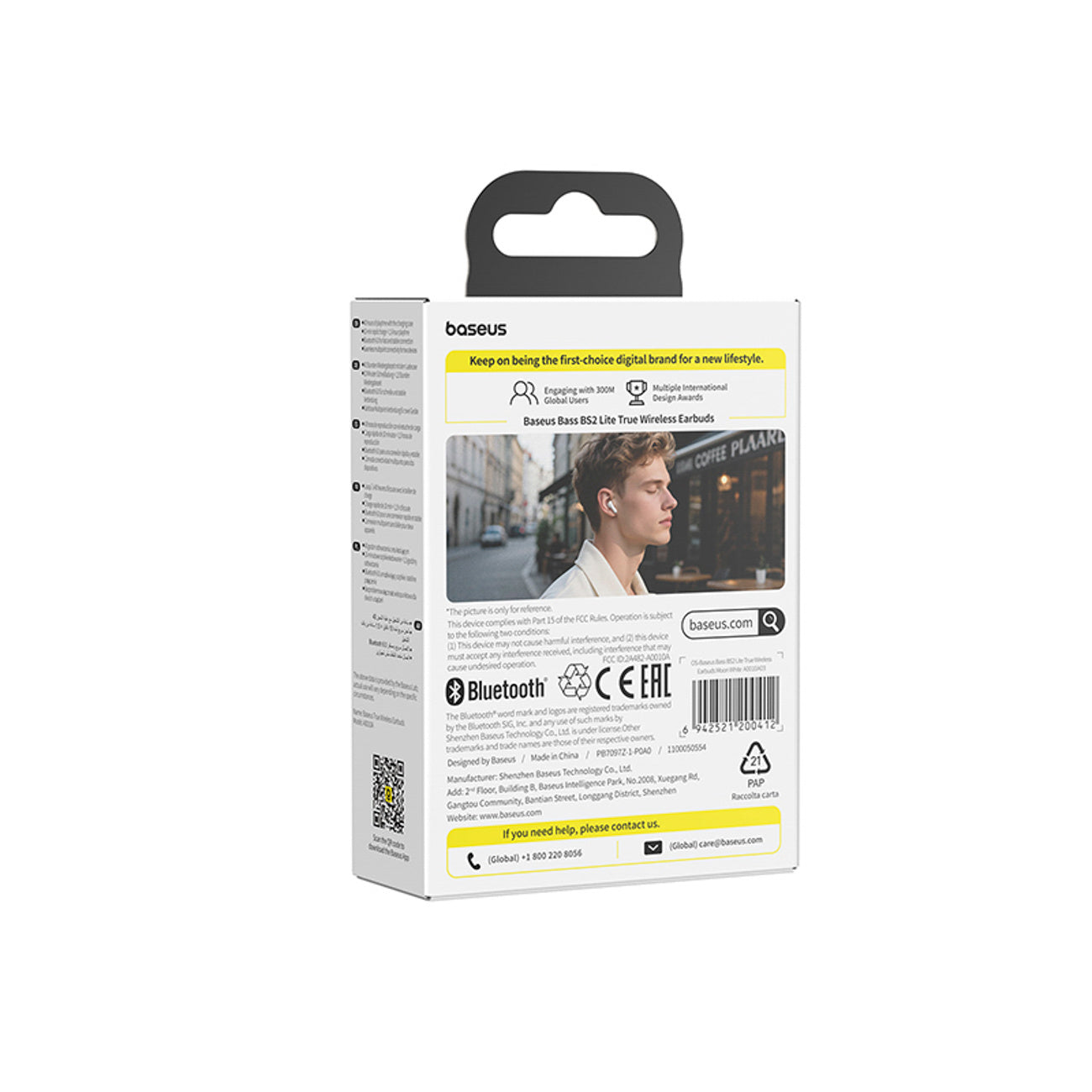 Bass BS2 Lite TWS wireless in-ear headphones - white - Carlat