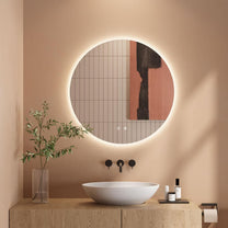 Bathroom Mirror LED Bathroom Mirror, Rectangular, Touch Switch, Dimmable, 3 Light Colours, Adjustable Bathroom Mirror with Lighting, Vertical, Horizontal Mounting, Wall Mirror with Light, Anti-Fog, 60 - Carlat