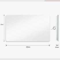 Bathroom Mirror LED Bathroom Mirror, Rectangular, Touch Switch, Dimmable, 3 Light Colours, Adjustable Bathroom Mirror with Lighting, Vertical, Horizontal Mounting, Wall Mirror with Light, Anti-Fog, 60 - Carlat
