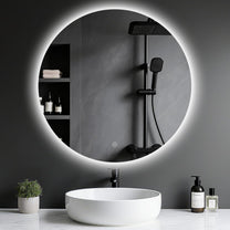 Bathroom Mirror with Lighting - Bathroom Mirror LED with Anti-Fog, Touch Switch, Dimmable, 3 Light Colours, Memory Function, Bathroom Mirror Explosion Protection Wall Mirror - Round 60 cm - Carlat