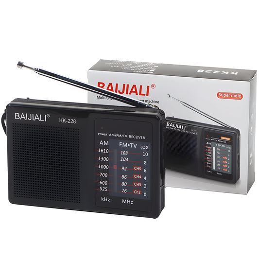 Battery-powered construction site kitchen radio, FM/AM, with a headphone jack, compact, small, battery-operated - Carlat