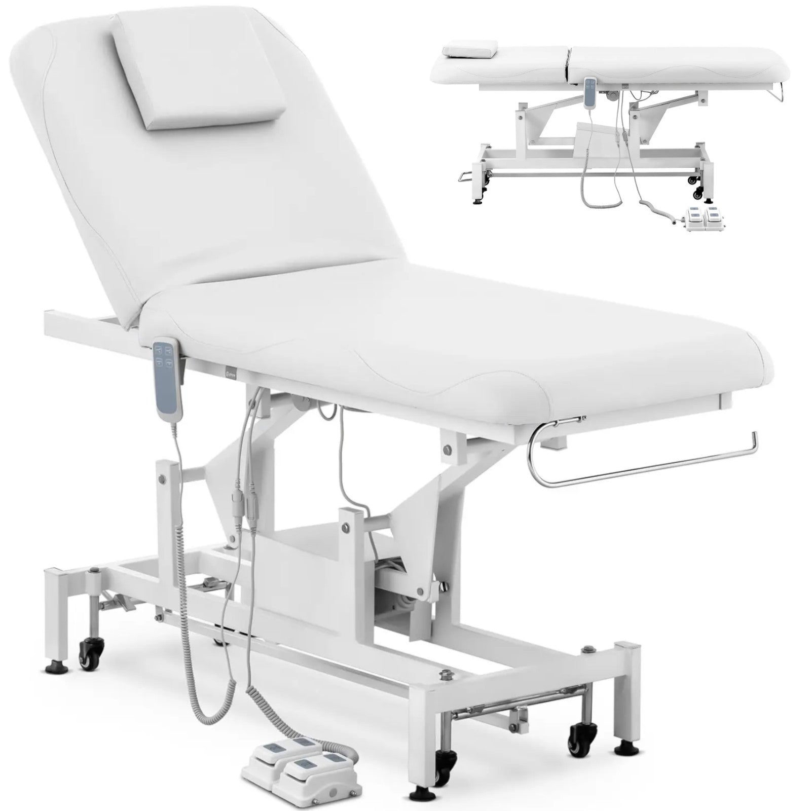 Bed, electric massage table, 2 motors, 200 kg LYON - white - Carlat