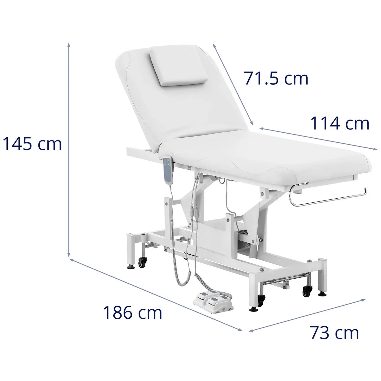 Bed, electric massage table, 2 motors, 200 kg LYON - white - Carlat