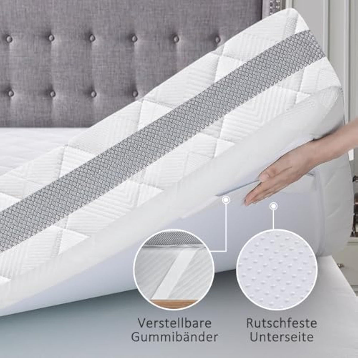 BedStory Gel Topper 80 x 200 cm H3/H4 10 cm Height Cold Foam Core