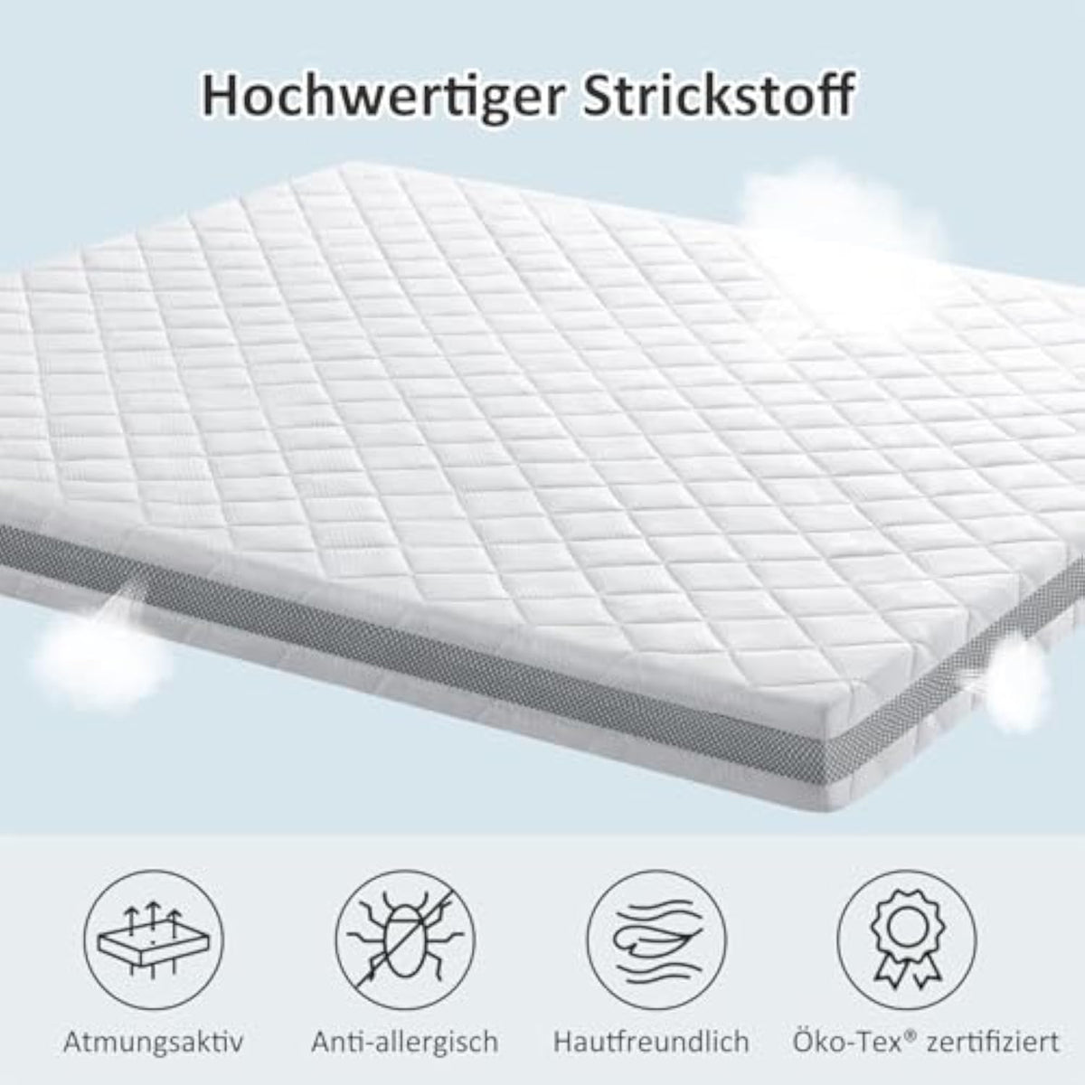 BedStory Gel Topper 80 x 200 cm H3/H4 10 cm Height Cold Foam Core
