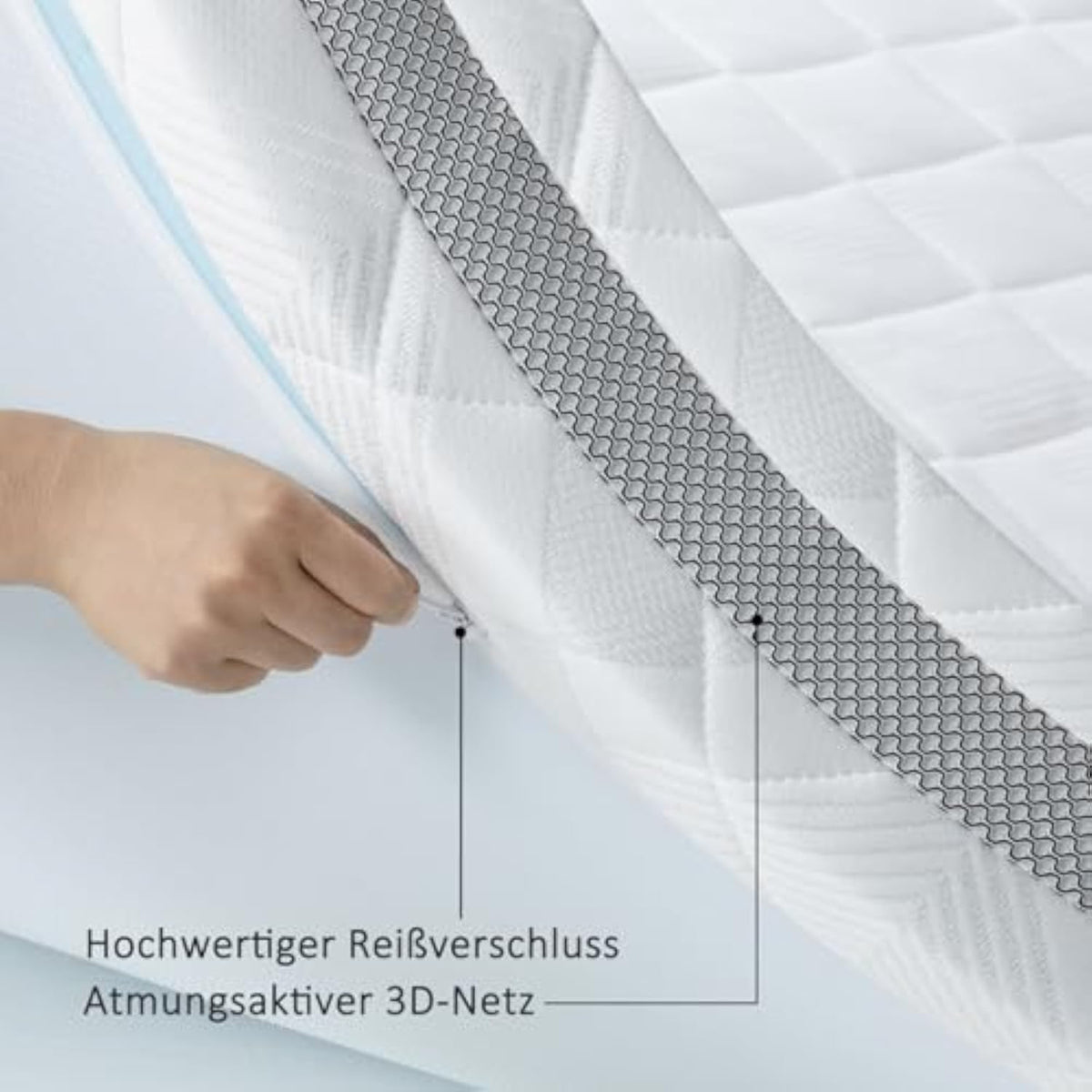 BedStory Gel Topper 80 x 200 cm H3/H4 10 cm Height Cold Foam Core